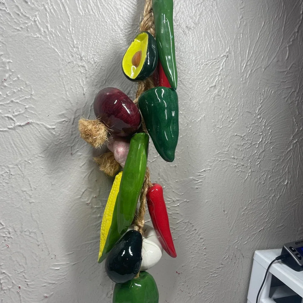 Ceramic Vegetable Jute Rope Raffia‎ Ristra onion pepper garlic corn